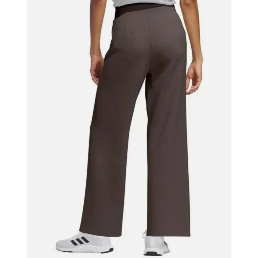 Adidas Women's Wide Leg Pants XS Brown High Rise Athleisure KF0794 NWT - Picture 2 of 2